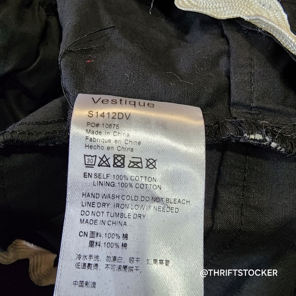 Vestique Black and White Puff Sleeve Dress - Picture 8 of 8